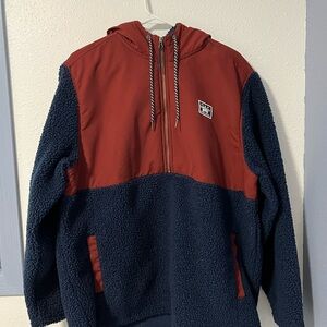 Hurley Red and Navy Half Zip Fleece Outerwear